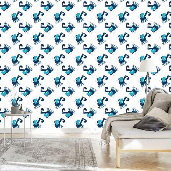 Behang Machines Graafmachines Dieren Kinderkamer - Afbeelding 3