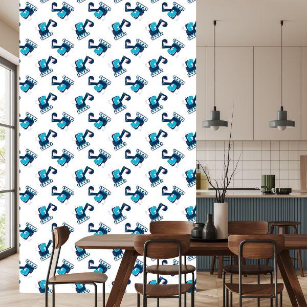 Behang Machines Graafmachines Dieren Kinderkamer - Afbeelding 4