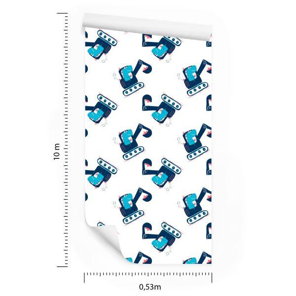 Behang Machines Graafmachines Dieren Kinderkamer - Afbeelding 8