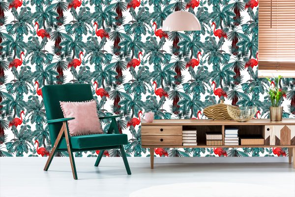 Behang Vogels En Planten - Afbeelding 6