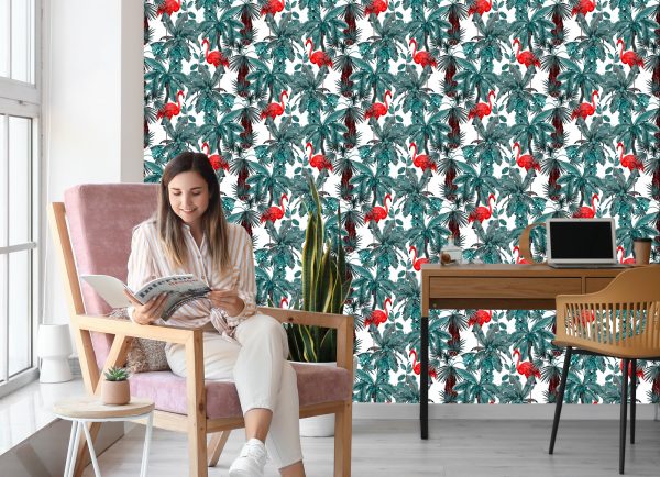Behang Vogels En Planten - Afbeelding 7