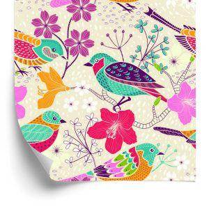 Behang Veelkleurige Vogels