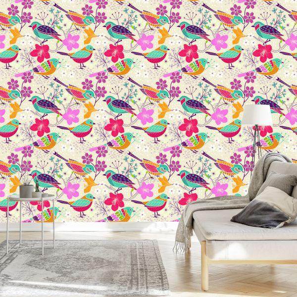 Behang Veelkleurige Vogels - Afbeelding 3