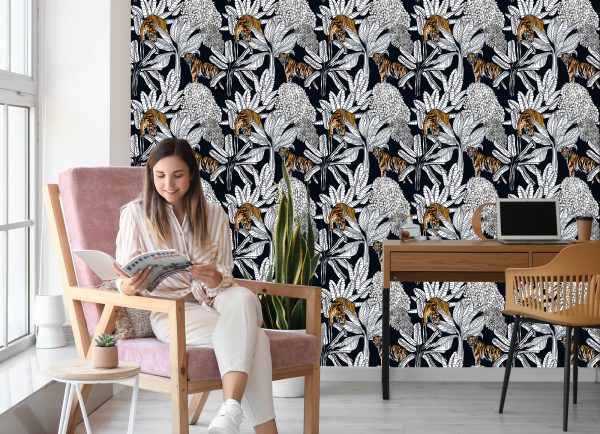 Behang Tijgers En Planten - Afbeelding 7