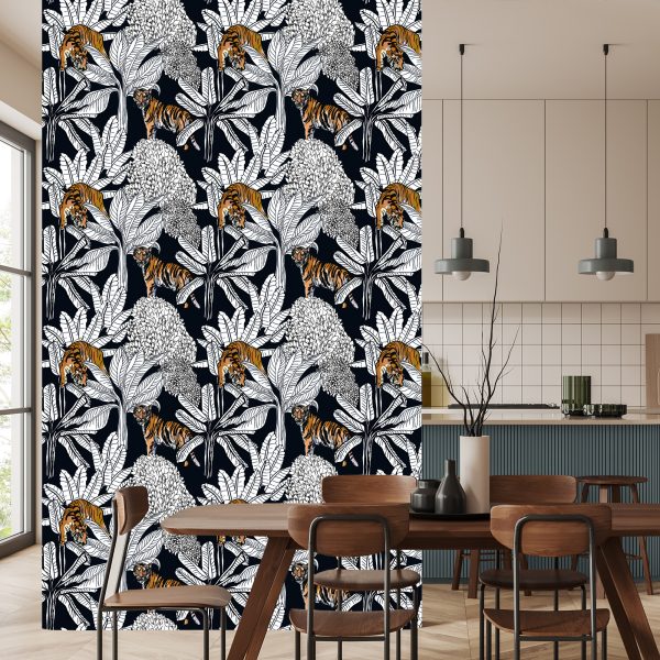 Behang Tijgers En Planten - Afbeelding 4