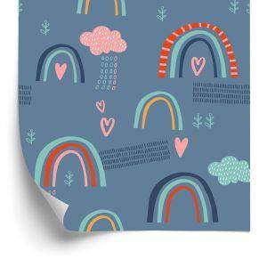 Behang Regenboogwolken Voor Kinderen In Scandinavische Stijl