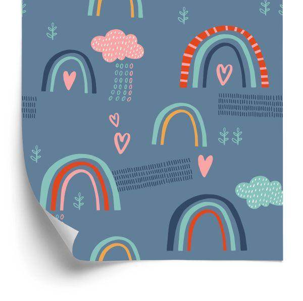 Behang Regenboogwolken Voor Kinderen In Scandinavische Stijl