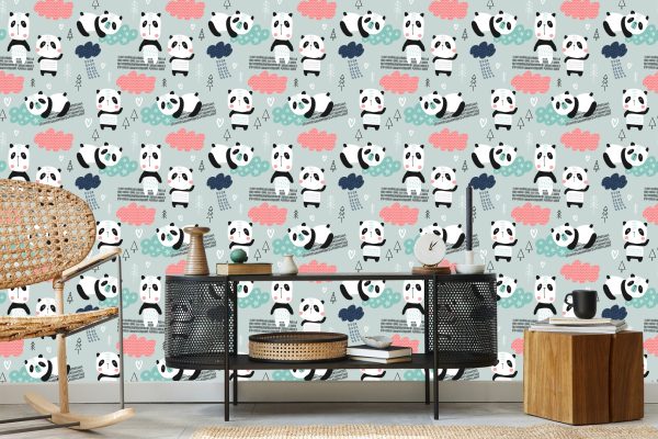 Behang Panda's Tussen De Wolken - Afbeelding 5