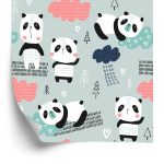 Behang Panda's Tussen De Wolken