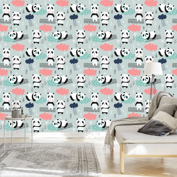 Behang Panda's Tussen De Wolken - Afbeelding 3