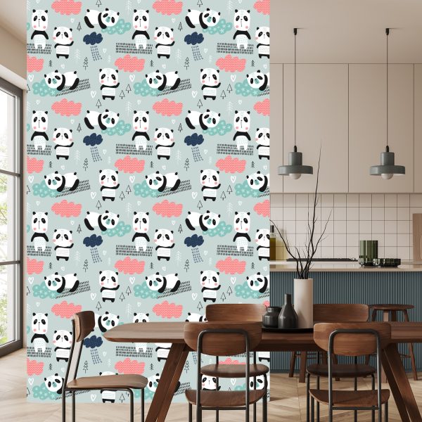 Behang Panda's Tussen De Wolken - Afbeelding 4