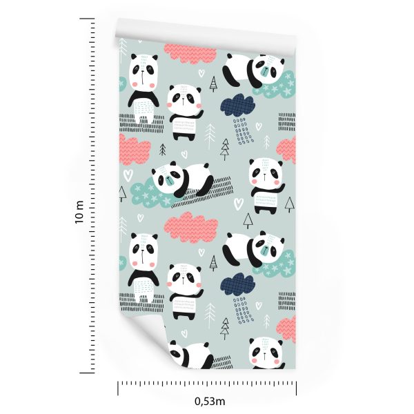 Behang Panda's Tussen De Wolken - Afbeelding 8