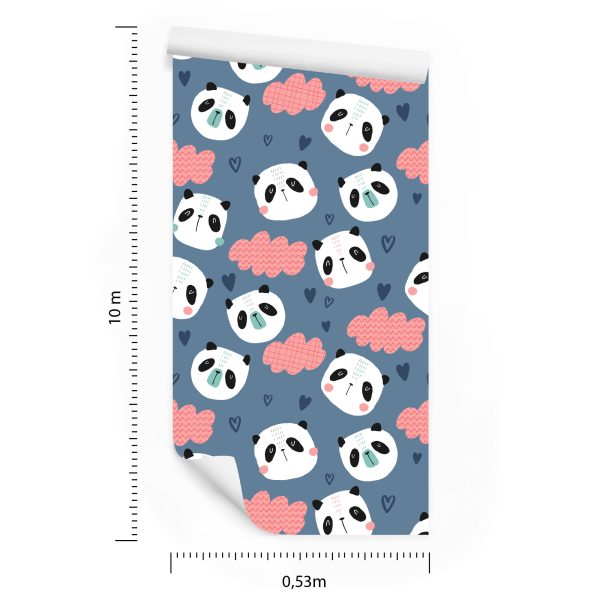 Behang Panda's Met Hartjes Op De Achtergrond - Afbeelding 8