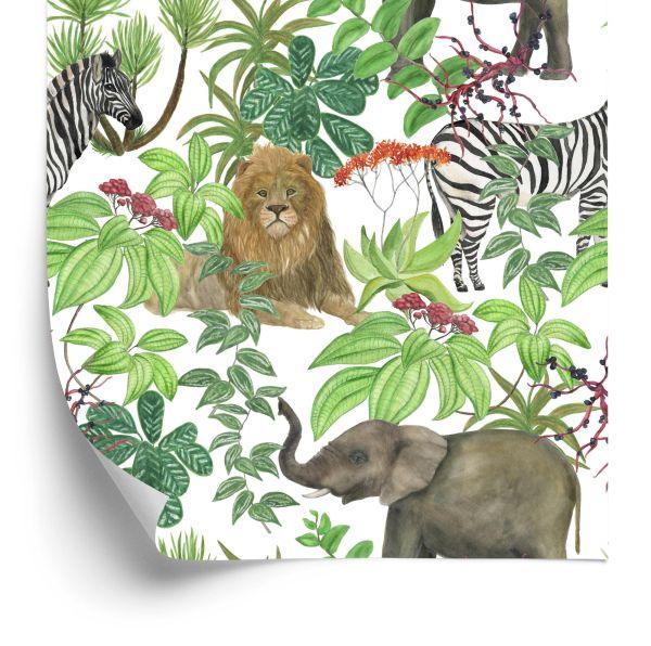 Behang Wilde Dieren En Bladeren