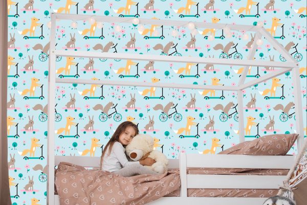 Behang Dierenbladeren Voor De Babykamer - Afbeelding 7