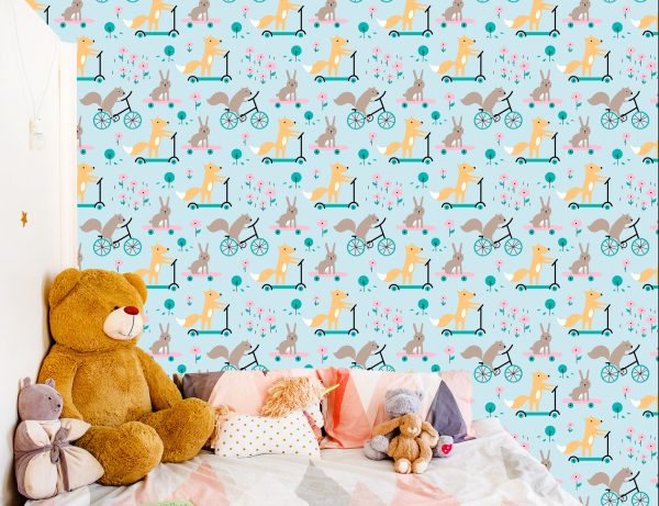 Behang Dierenbladeren Voor De Babykamer - Afbeelding 6