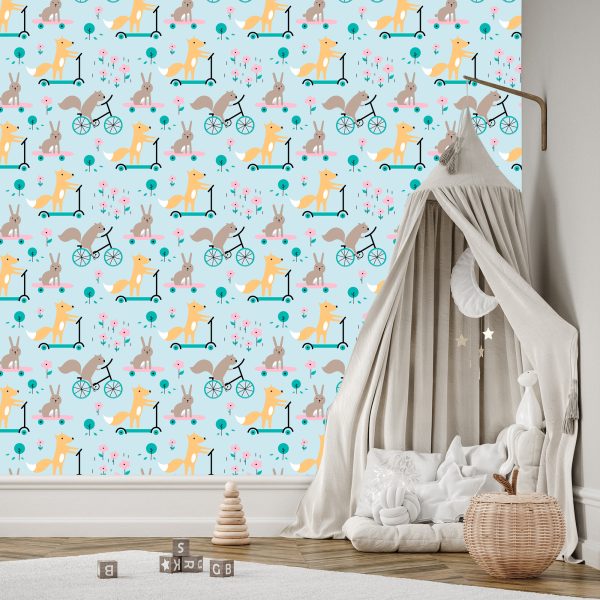 Behang Dierenbladeren Voor De Babykamer - Afbeelding 3