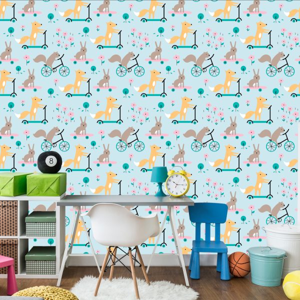 Behang Dierenbladeren Voor De Babykamer - Afbeelding 4