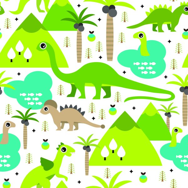 Behang Tree Lake-Dinosaurussen Voor De Jongenskamer - Afbeelding 2