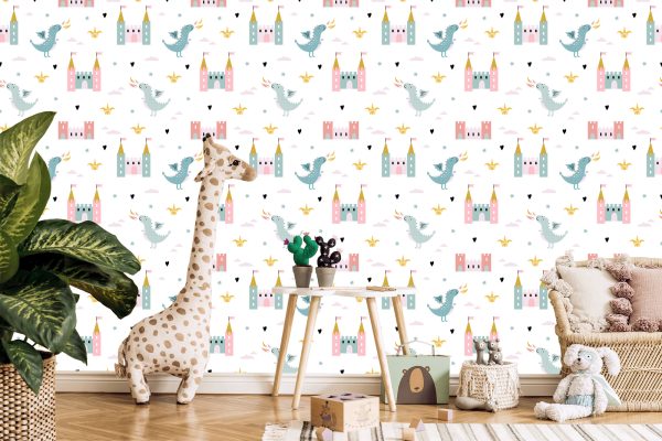 Behang Sprookjeswolken Draken Voor Babykamer - Afbeelding 5