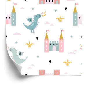 Behang Sprookjeswolken Draken Voor Babykamer