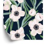 Behang Bloemen - Anemoon Op Een Donkere Achtergrond