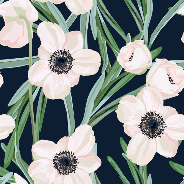 Behang Bloemen - Anemoon Op Een Donkere Achtergrond - Afbeelding 2