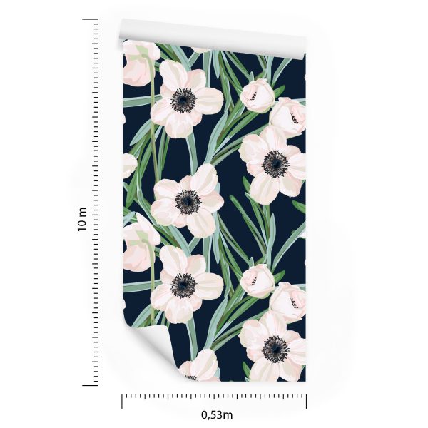 Behang Bloemen - Anemoon Op Een Donkere Achtergrond - Afbeelding 8