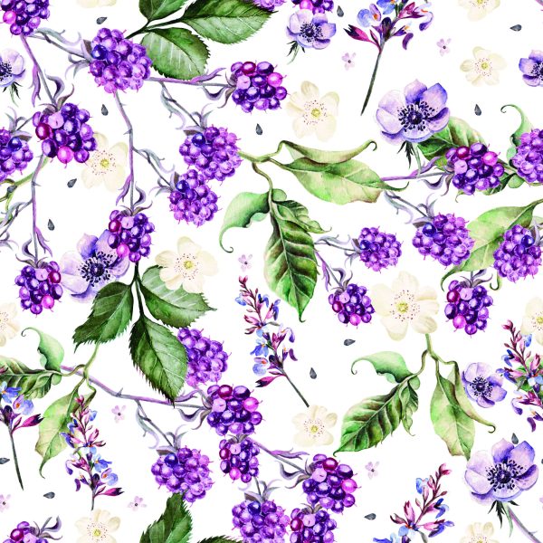 Behang Voor Keuken Fruit Bladeren Bloemen - Afbeelding 2