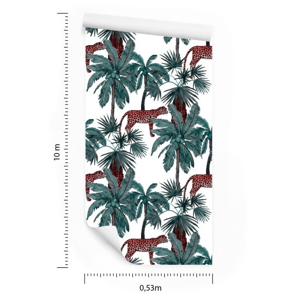 Behang Wilde Katten En Palmen - Afbeelding 8