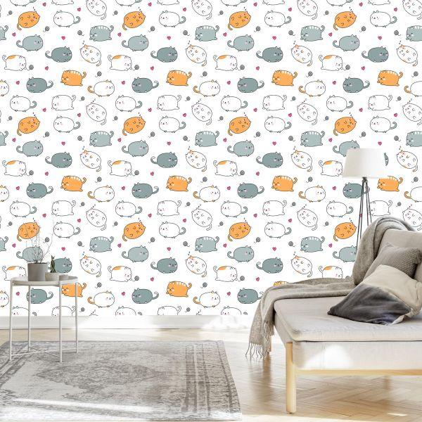 Behang Voor Kinderen - Happy Cats - Afbeelding 3