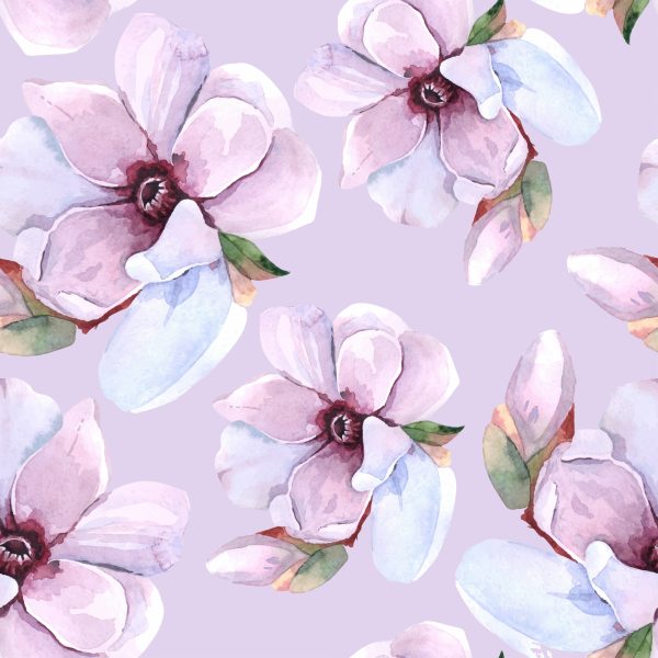 Behang Prachtige Bloemen Geschilderd Met Waterverf - Afbeelding 2
