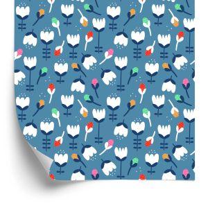 Behang Bloemen Voor Kinderen In Scandinavische Stijl