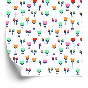 Behang Tulpen Voor Kinderen In Scandinavische Stijl