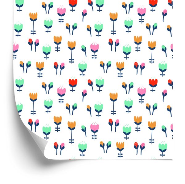 Behang Tulpen Voor Kinderen In Scandinavische Stijl