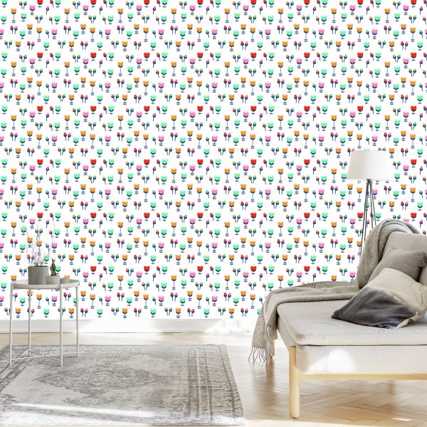 Behang Tulpen Voor Kinderen In Scandinavische Stijl - Afbeelding 3