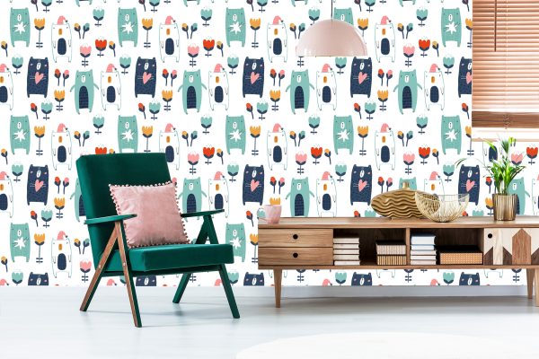 Behang Teddyberen Tussen Bloemen - Afbeelding 6