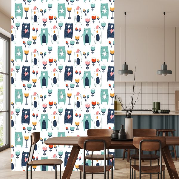 Behang Teddyberen Tussen Bloemen - Afbeelding 4