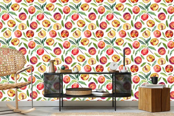 Behang Voor Eetkamer, Fruit, Bladeren, Takken, Groen - Afbeelding 5