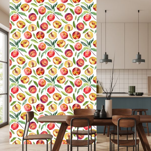Behang Voor Eetkamer, Fruit, Bladeren, Takken, Groen - Afbeelding 4