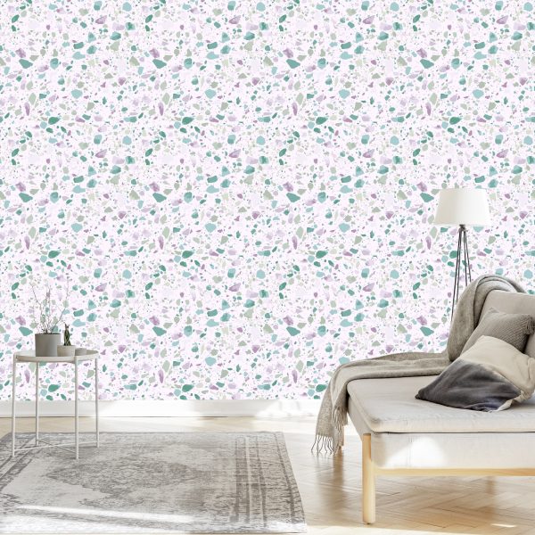 Behang Kleur Terrazzo-Imitatie - Afbeelding 3