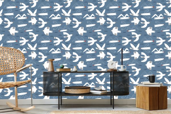 Behang Vogels In Kinderkamer In Scandinavische Stijl - Afbeelding 5