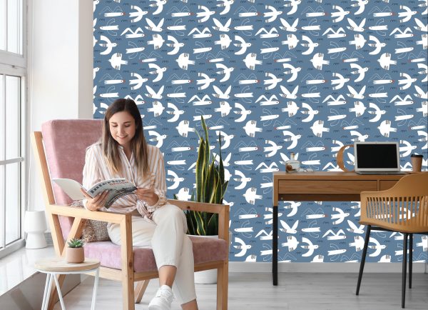 Behang Vogels In Kinderkamer In Scandinavische Stijl - Afbeelding 7
