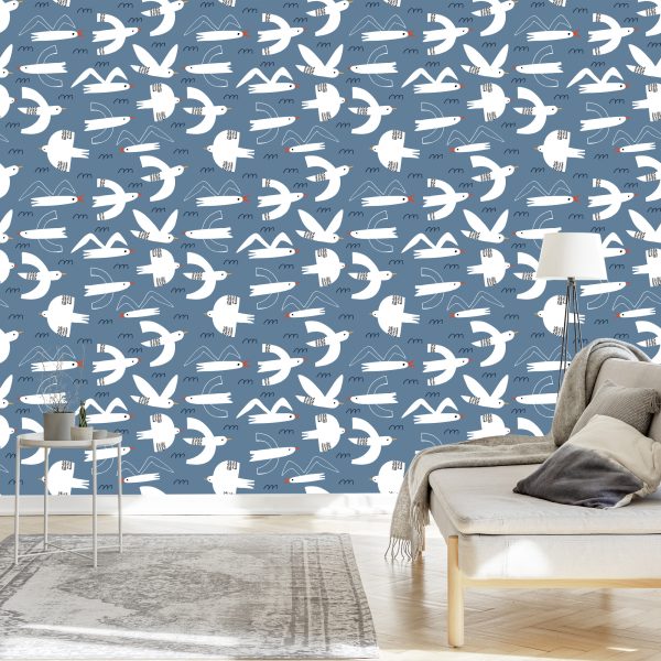 Behang Vogels In Kinderkamer In Scandinavische Stijl - Afbeelding 3