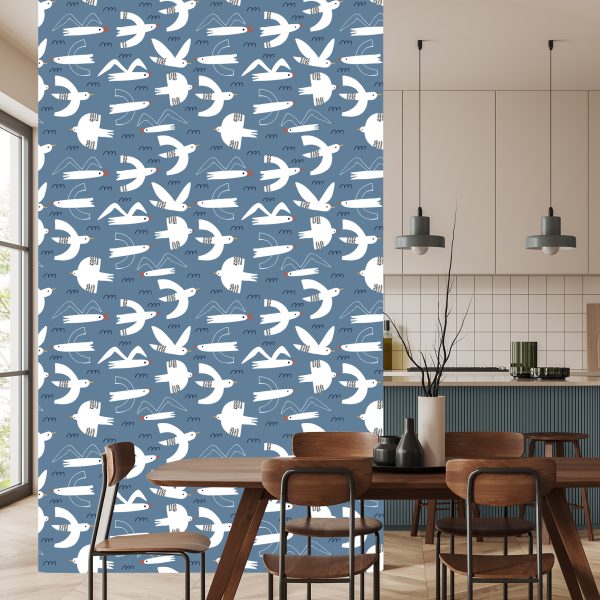 Behang Vogels In Kinderkamer In Scandinavische Stijl - Afbeelding 4
