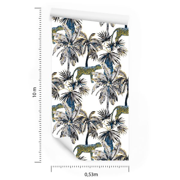Behang Wilde Katten En Palmen - Afbeelding 8