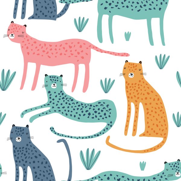 Behang Wanddecoratie Wilde Dieren Scandinavische Stijl - Afbeelding 2