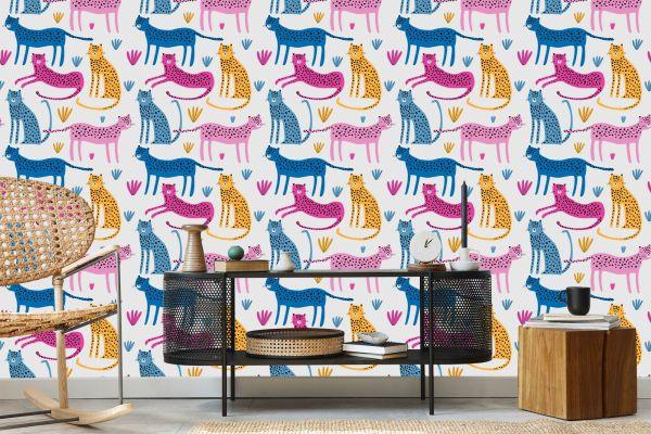 Behang Voor Kinderen Cheeta's In Scandinavische Stijl - Afbeelding 5