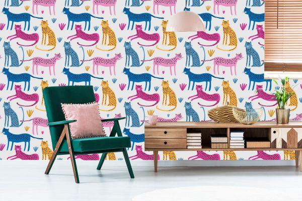 Behang Voor Kinderen Cheeta's In Scandinavische Stijl - Afbeelding 6