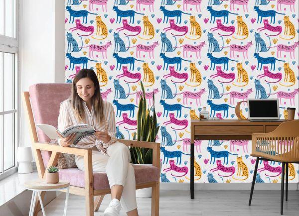 Behang Voor Kinderen Cheeta's In Scandinavische Stijl - Afbeelding 7